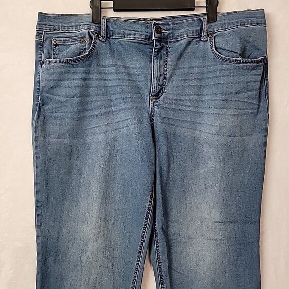 Terra & Sky Straight Leg Denim Jeans Womens Plus Size 22W Blue High Rise TS Core - Picture 2 of 14